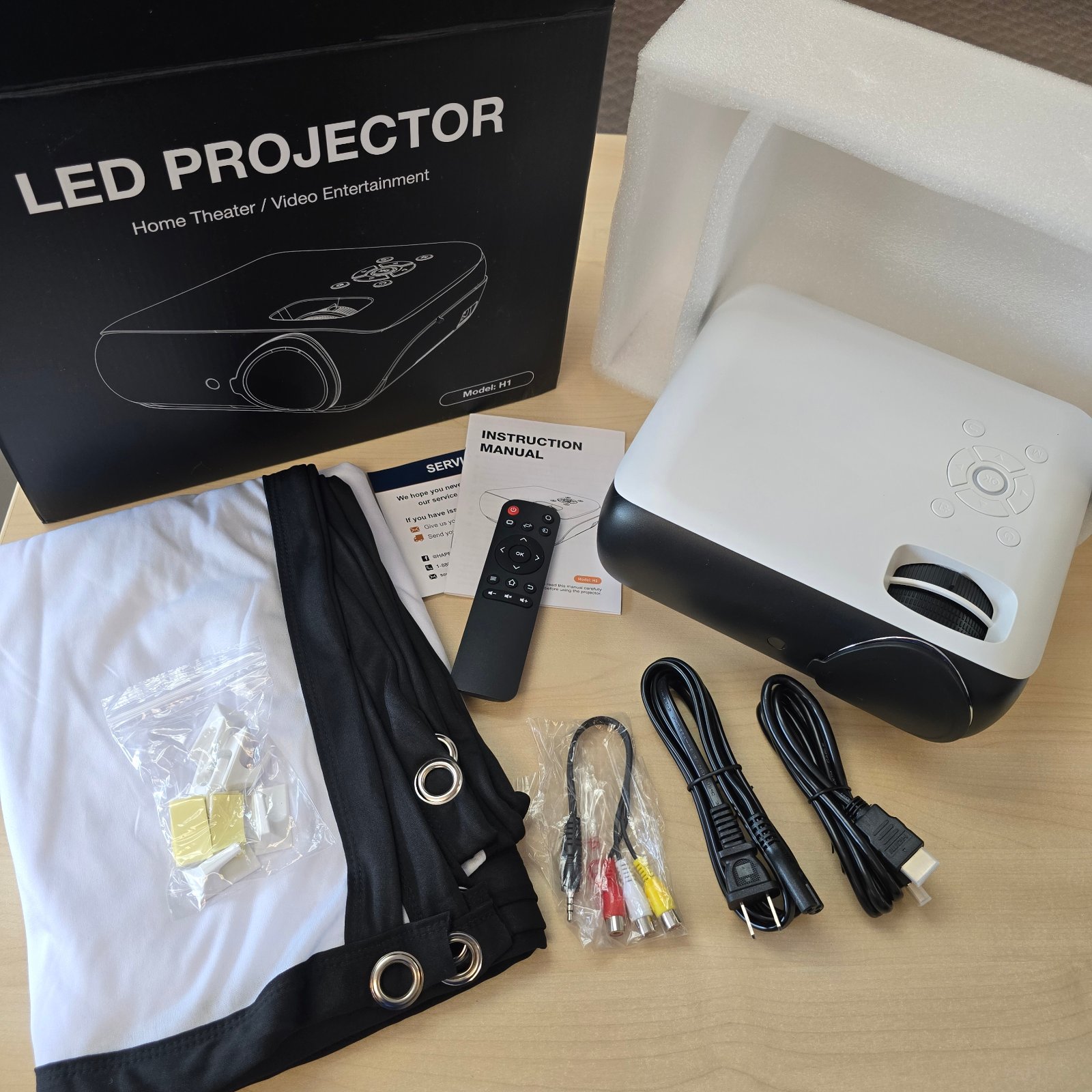 HAPPRUN LED Projector H1 Home Theater Video Entertainment
