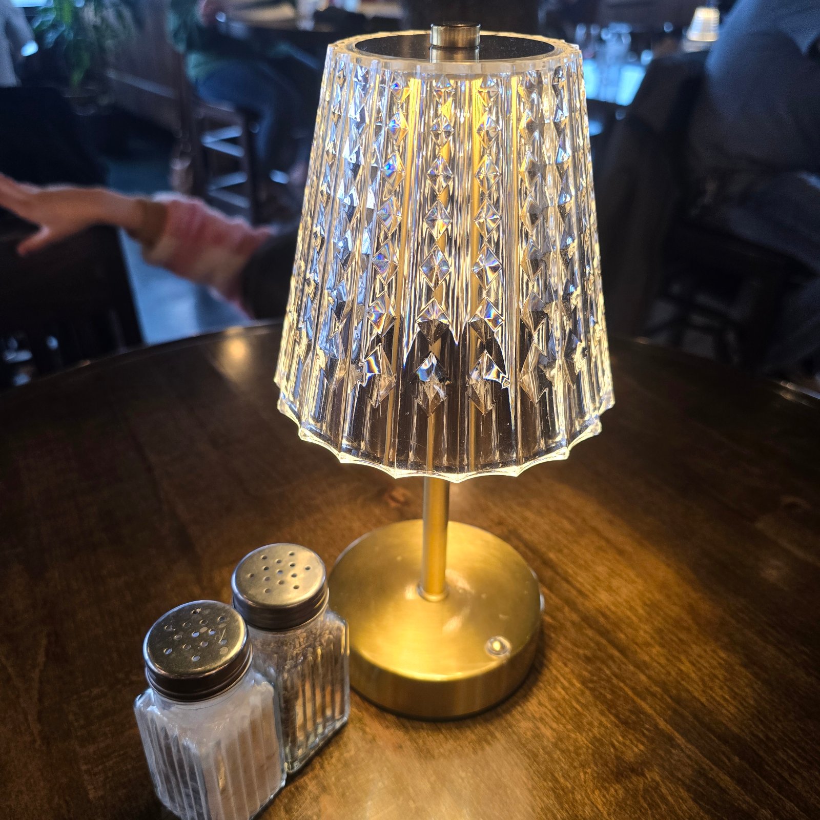 Rechargeable LED Crystal Table Lamp Gold Base